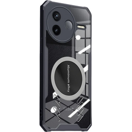 Carcasă pentru Xiaomi Redmi Note 14 Pro/Pro+ 5G, cu placă magnetică, transparent / negru