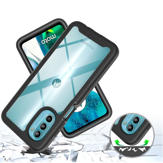 Carcasă pentru Motorola Moto G52 4G / G82 5G, Shockproof, cu folie, negru