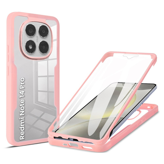 Carcasă pentru Xiaomi Redmi Note 14 Pro 5G, Shockproof, cu folie, roz