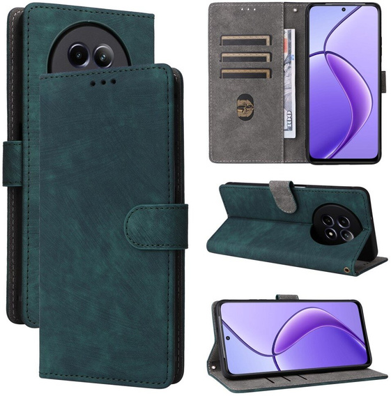 Husă flip pentru Realme 12 5G, RFID Wallet, verde
