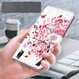 Cu clapetă pentru Oppo A17, Wallet Light Spots Decor, tree, alb