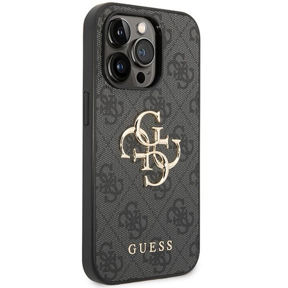 GUESS Huse pentru iPhone 15 Pro Max, 4G Big Metal Logo, gri
