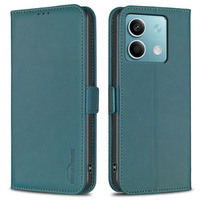 Husa cu clapetă pentru Xiaomi Redmi Note 13 5G, BINFEN Wallet, verde