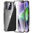 Husa pentru iPhone 15, Magnetic Dual Glass, negru
