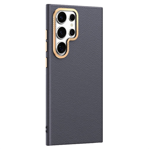Husă din piele pentru Samsung Galaxy S25 Ultra, leather hybrid, gri