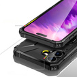 Carcasă pentru iPhone 16, blindată cu suport și placă pentru mâner, negru