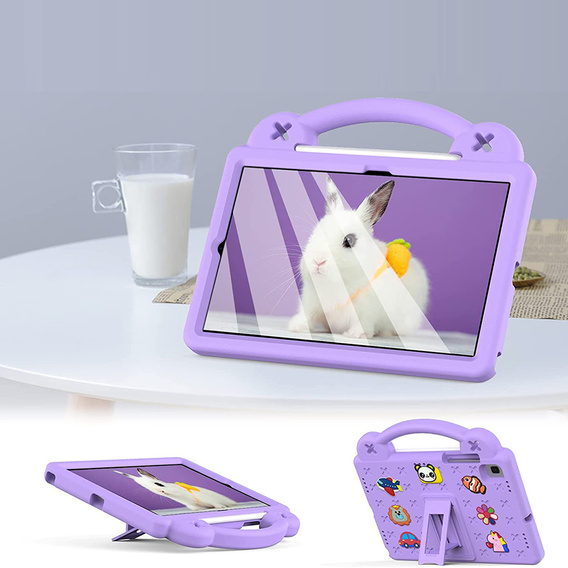 Husă pentru copii pentru Samsung Galaxy Tab S6 Lite 10.4 2020/2022 / Tab A7 2020 T500 / T505 / Tab S6 T860/T865, Cute Patterns, cu suport, violet