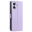 Husă cu clapetă pentru iPhone 16, Rhombus Crossbody Leather, violet