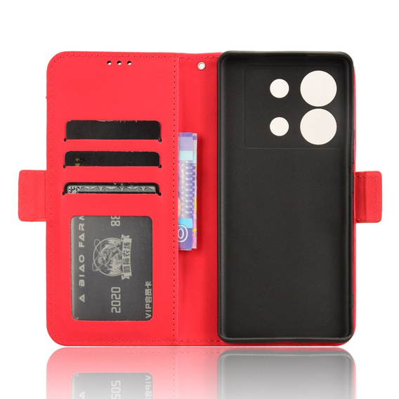 Cu clapetă pentru Infinix Zero 30 5G, Card Slot, roșu