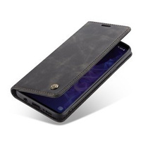 Husa CASEME pentru Samsung Galaxy S9 Plus, Leather Wallet Case, negru