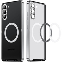 Carcasă de protecție pentru camera foto pentru Samsung Galaxy S23, CamShield MagSafe, transparent / argintiu