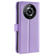 Cu clapetă pentru Realme 11 Pro 5G / Pro+ 5G, Wallet Zipper Pocket, violet