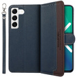 Husa cu clapetă pentru Samsung Galaxy S22+ Plus 5G, KHAZNEH RFID, albastru