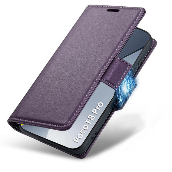 Husă flip ERBORD Glossy Litchi pentru Xiaomi Poco F8 Pro