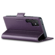 Husă pentru Samsung Galaxy S25 Ultra, ERBORD Glossy Litchi, portofel cu clapetă, violet
