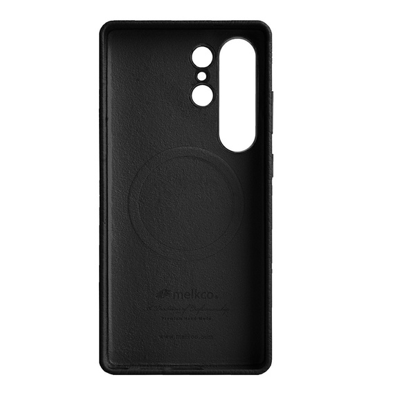Carcasă MELKCO pentru Samsung Galaxy S25 Ultra, din piele, negru