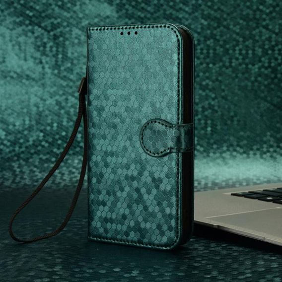 Husa cu clapetă pentru Realme Note 70T 4G, Wallet Rhombus, verde
