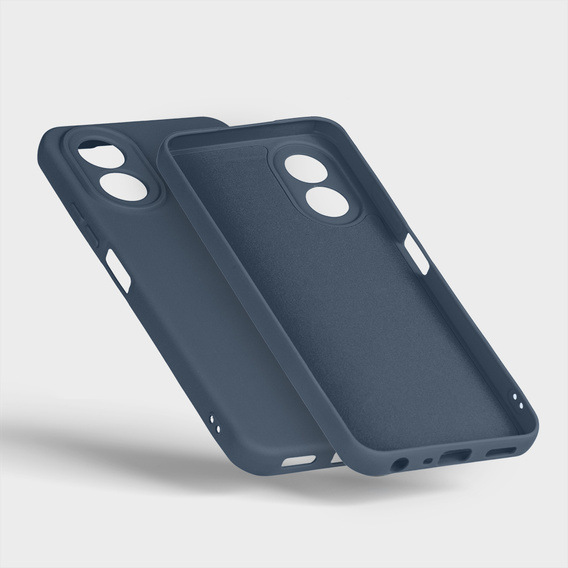 Carcasa pentru Oppo A18 4G / A38 4G, Silicone Lite, albastru închis + sticlă 9H
