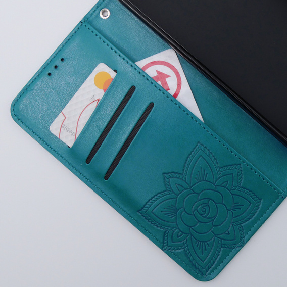 Cu clapetă pentru Motorola Moto G54 5G, Butterfly, albastru