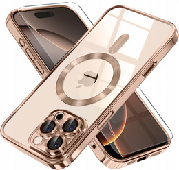 Husă pentru iPhone 16 Pro, Electro MagSafe, desert titanium + Sticlă pentru ecran
