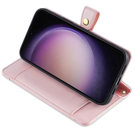 Cu clapetă pentru Samsung Galaxy A54 5G, Wallet Zipper Pocket, roz