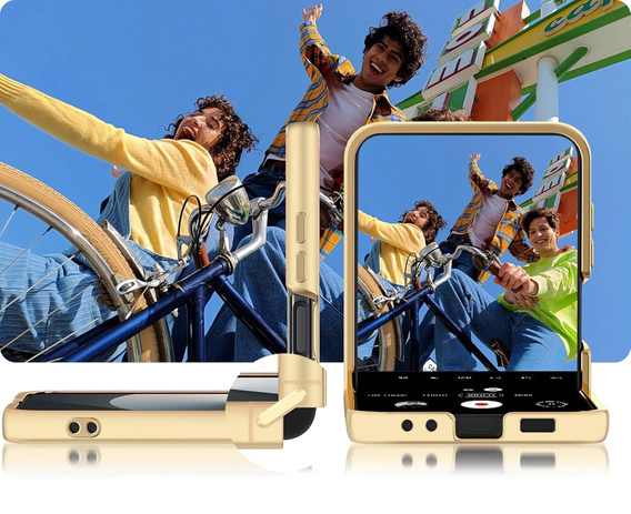 Huse pentru Samsung Galaxy Z Flip7 FE / Z Flip6, Electro Ring, negru