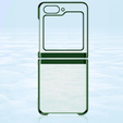 Husă pentru Samsung Galaxy Z Flip7 FE / Z Flip6, PC Case, transparent / verde