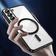 Husă pentru Samsung Galaxy S22, Electro MagSafe, negru + Sticlă pentru ecran