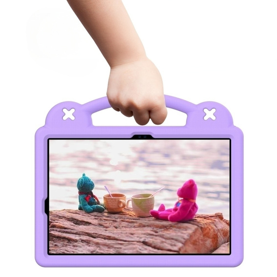 Husă pentru copii pentru Samsung Galaxy Tab S7/S8/S9, Cute Patterns, cu suport, violet