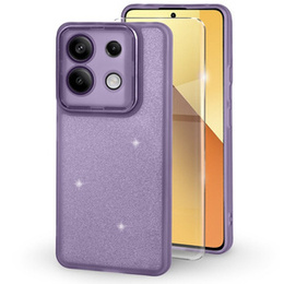 Carcasă pentru Xiaomi Redmi Note 13 5G, Glittery Powder, violet + sticlă călită 9H