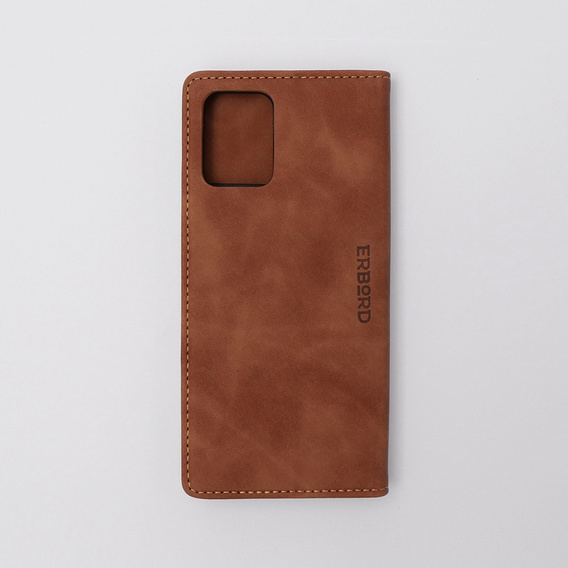 Husă pentru Motorola Moto G73, ERBORD Vintage, portofel cu clapetă, maro
