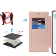Cu clapetă pentru Samsung Galaxy S22 Ultra 5G, RFID Wallet MagSafe CamShield, roz