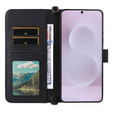 Carcasă cu clapetă pentru Samsung Galaxy S25 Edge, Crossbody Leather Wallet, negru