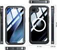 Husă pentru iPhone 16E, Shockproof, cu sticlă, pentru MagSafe, negru