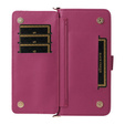 Carcasă cu clapetă pentru Xiaomi Poco M7 Pro 5G, Crossbody Leather Wallet, maroon