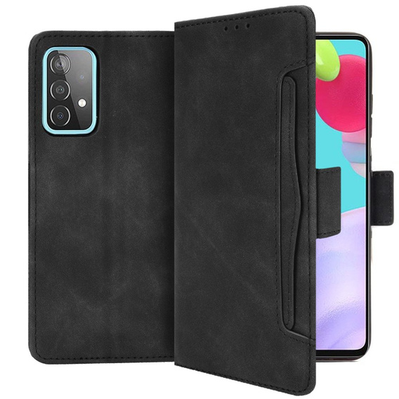Cu clapetă pentru Samsung Galaxy A52 / A52s, Card Slot, negru