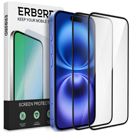 2x sticlă ceramică ERBORD Hybrid Glass pentru iPhone 16 Plus