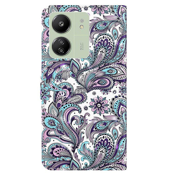 Cu clapetă pentru Xiaomi Redmi 13C / Poco C65, Wallet, Flowers