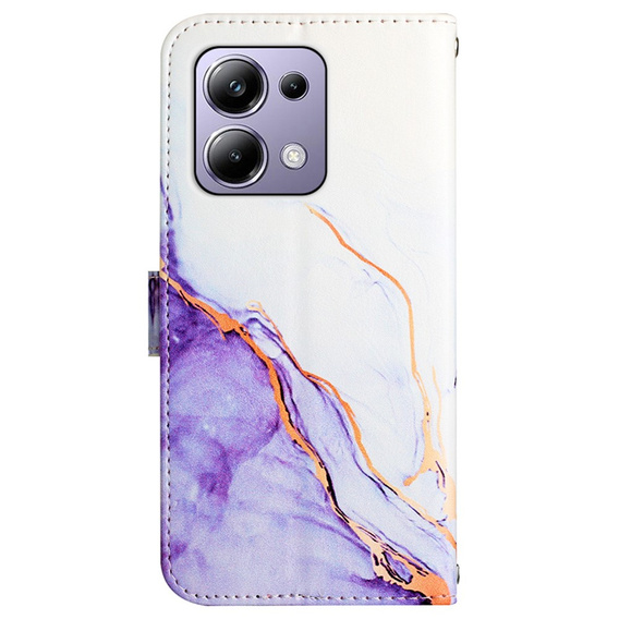 Cu clapetă pentru Xiaomi Redmi Note 13 Pro 4G / Xiaomi Redmi Note 14S / Xiaomi Poco M6 Pro 4G, Wallet, Marble violet