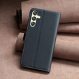 Cu clapetă pentru Samsung Galaxy A25 5G, BINFEN Wallet, negru + sticlă 9H