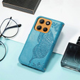 Cu clapetă pentru Motorola Moto G15 / Motorola Moto G15 Power, Butterfly, albastru