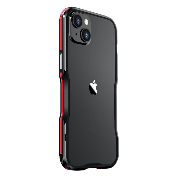 Husa LUPHIE pentru iPhone 14, Armor Bumper, negru / roșu