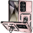 Husă blindată pentru Samsung Galaxy S24 Ultra, CamShield Slide, roz rose gold
