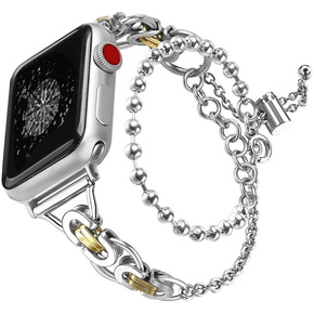 Brățară pentru femei pentru Apple Watch 1/2/3/4/5/6/7/8/9/SE 38/40/41mm, argint / aur