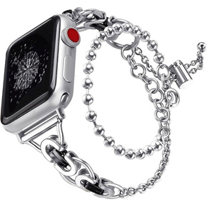 Brățară pentru femei pentru Apple Watch 1/2/3/4/5/6/7/8/9/SE 38/40/41mm, argint / negru