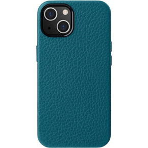 Carcasă MELKCO pentru iPhone 15 Plus, din piele pentru MagSafe, albastru