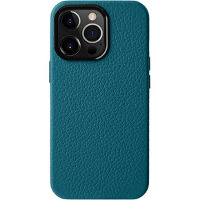 Carcasă MELKCO pentru iPhone 15 Pro Max, din piele pentru MagSafe, albastru