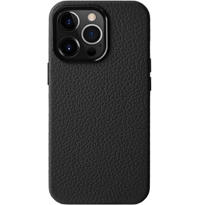 Carcasă MELKCO pentru iPhone 15 Pro Max, din piele pentru MagSafe, negru