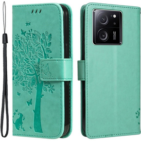 Carcasă cu clapetă pentru Xiaomi 13T / 13T Pro, copac, verde