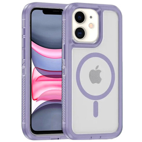 Carcasă cu ramă pentru iPhone 11, pentru MagSafe, transparent / violet